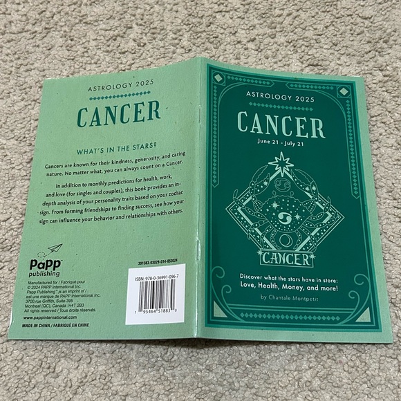 Astrology 2025 Book CANCER(6/21-7/21) Paperback By Chantale Montpetit - Picture 3 of 14